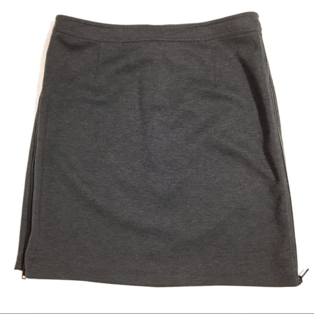 Laundry By Shelli Segal Gray Zipper Detail‎ Skirt Size 6